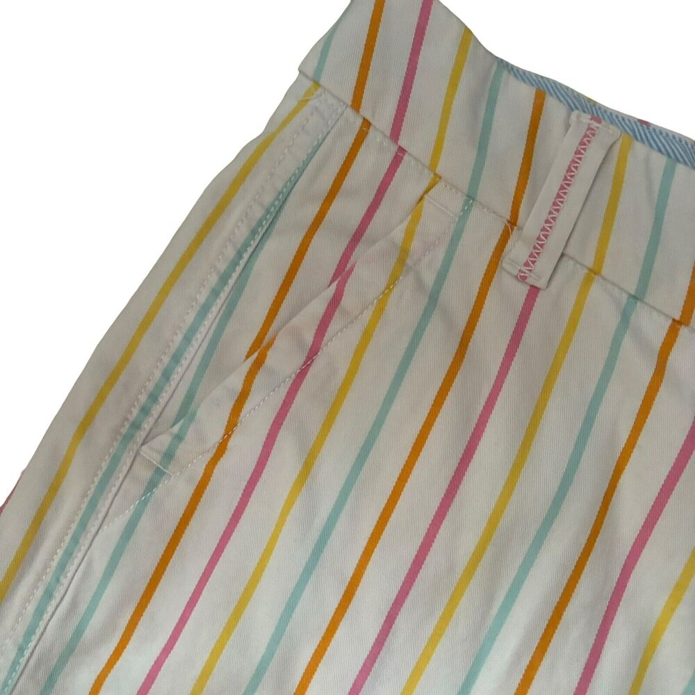 Crown & Ivy Womens Shorts 12 Striped Caroline chino Pocket Cotton Blend P130 - Picture 2 of 5